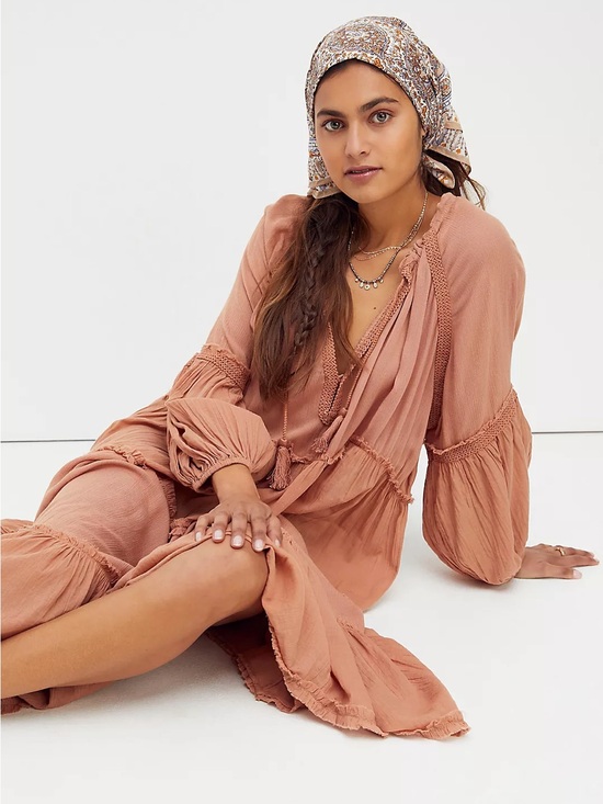 Free People Dresses & Skirts - Free People In the Moment Boho Inspired Maxi Dress in the Color Doe